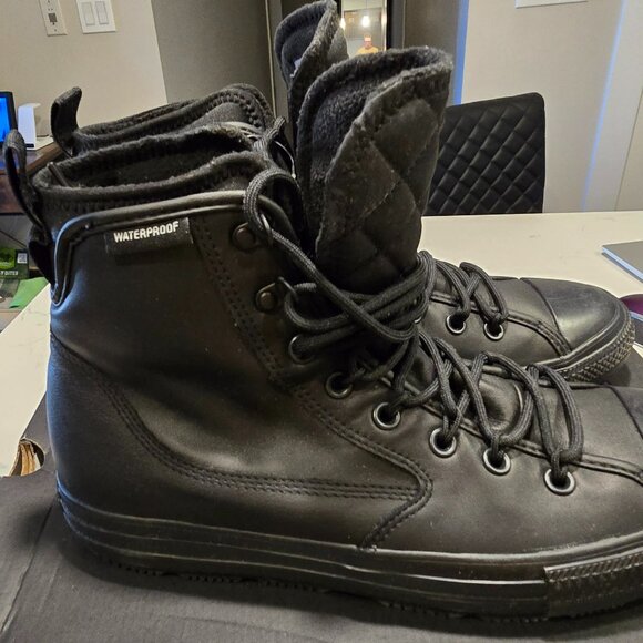 Converse Star ALL TERRAIN Waterproof Leather Boots BLACK SZ 10 NEW - Picture 3 of 9